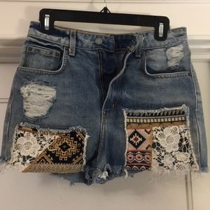 LF Lace High-Waisted Jean Short